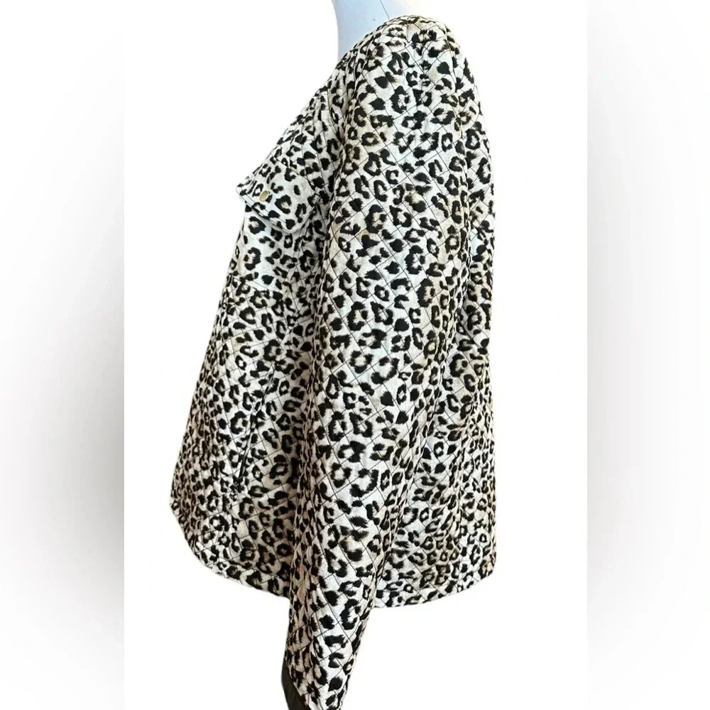 Chico’s Quilted Leopard Skin Commuter Town & Country Jacket